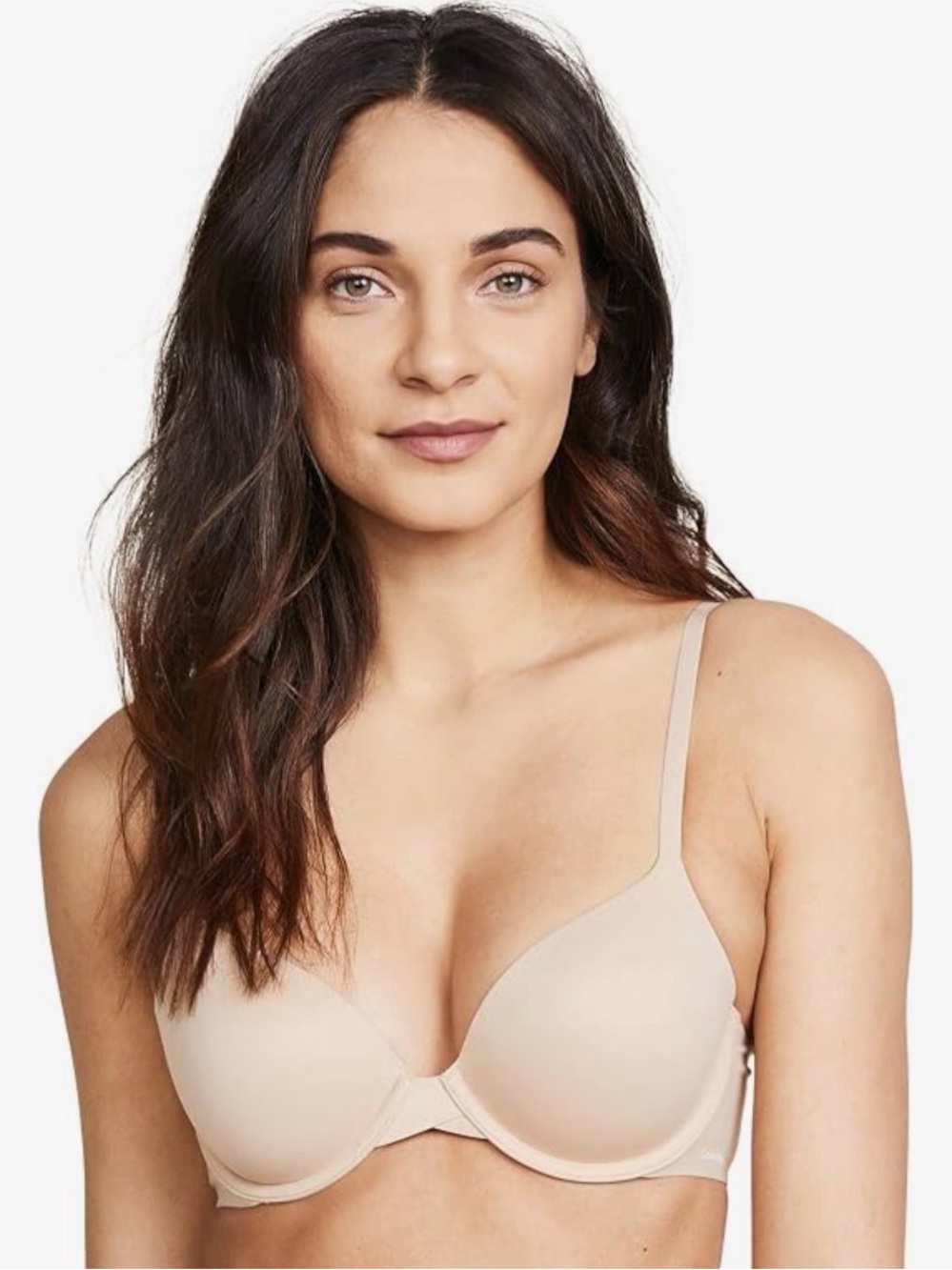 Calvin Klein Perfectly Fit Push Up Plunge Bra Nude 36D NWT